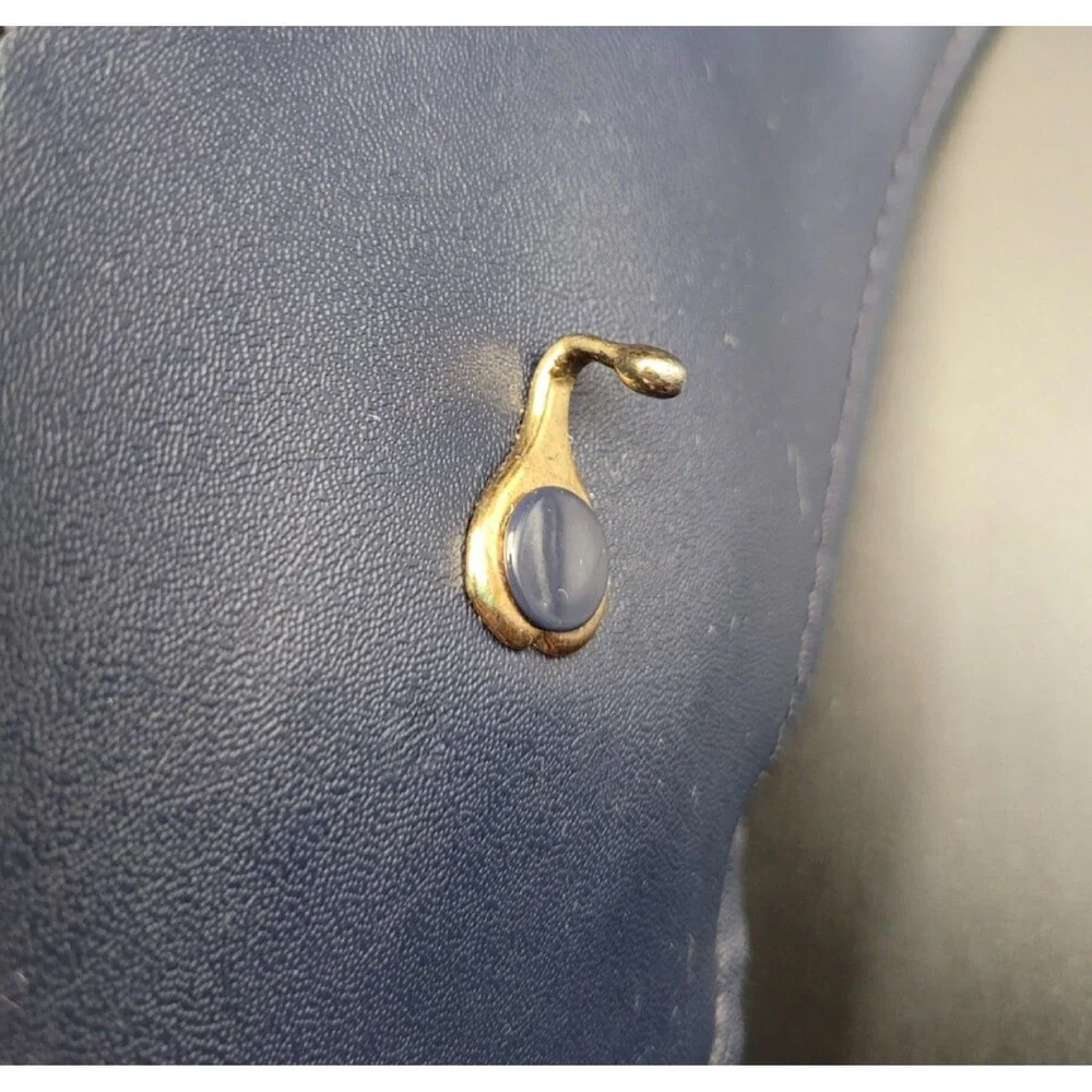 Vintage 1980's Wrap Around Blue with Black Snake Print Gold Belt Buckle Alentino